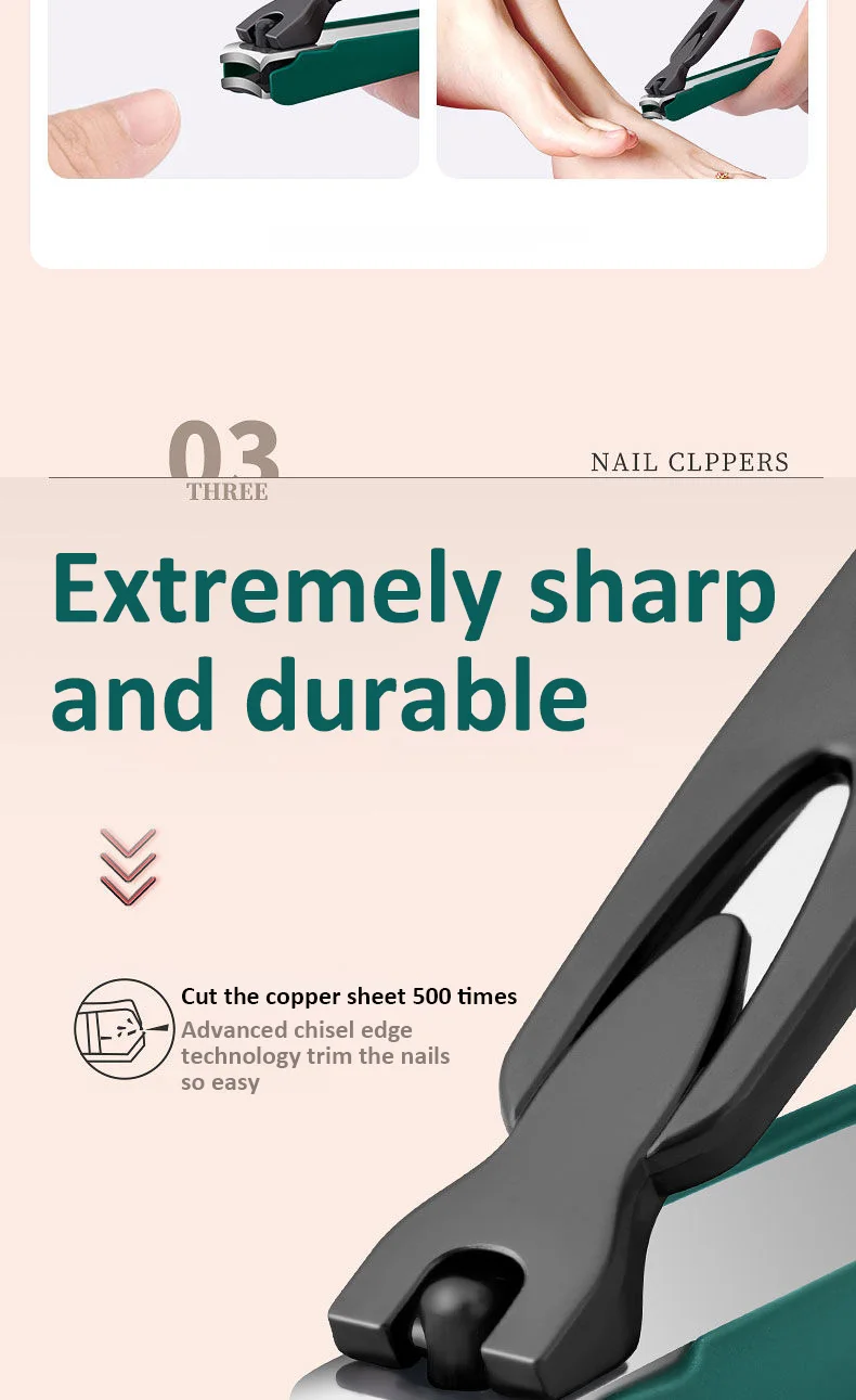 Colorful Nail Clippers Anti-Splash Nail Cutter Detachable Design Fingernail Clippers Stainless Steel Manicure Nail Tool