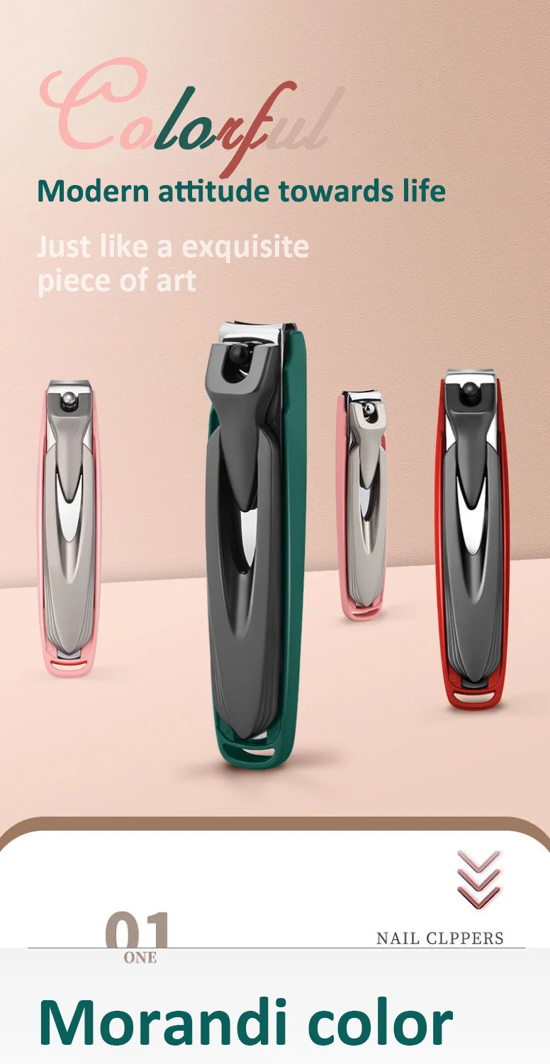 Colorful Nail Clippers Anti-Splash Nail Cutter Detachable Design Fingernail Clippers Stainless Steel Manicure Nail Tool