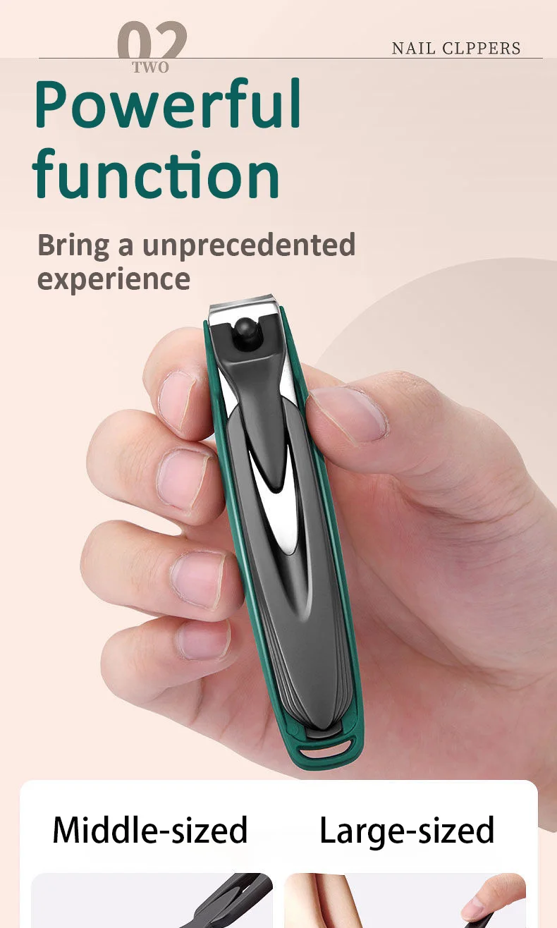 Colorful Nail Clippers Anti-Splash Nail Cutter Detachable Design Fingernail Clippers Stainless Steel Manicure Nail Tool