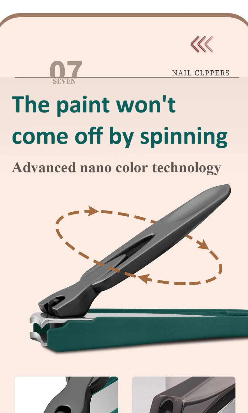 Colorful Nail Clippers Anti-Splash Nail Cutter Detachable Design Fingernail Clippers Stainless Steel Manicure Nail Tool