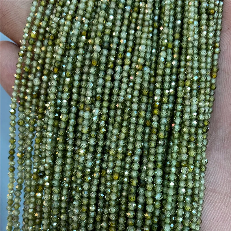 Small 2 3 4 MM Natural Faceted Zircon Stone Beads For Making Bracelet Necklace Ring Waist chain Accessries DIY Shine Jewelry