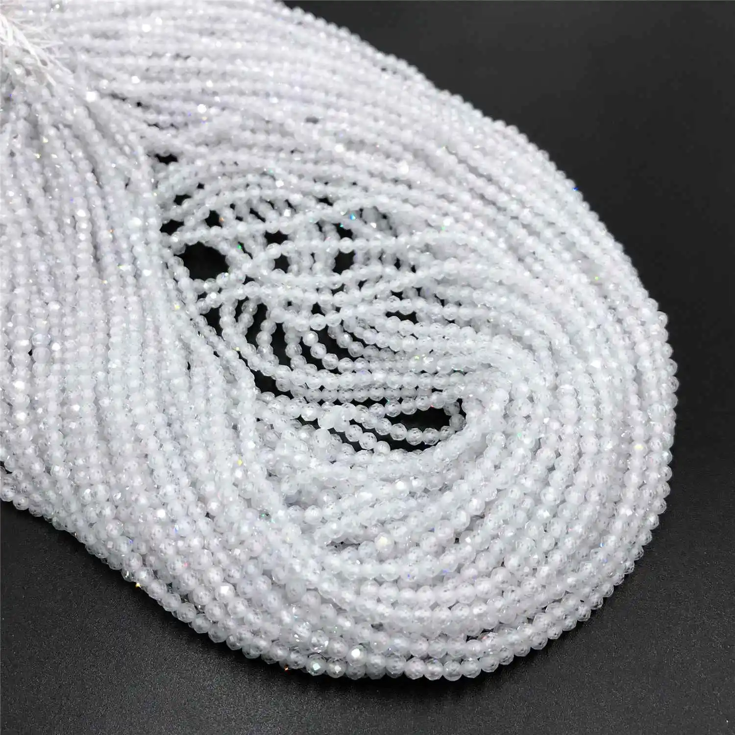 Small 2 3 4 MM Natural Faceted Zircon Stone Beads For Making Bracelet Necklace Ring Waist chain Accessries DIY Shine Jewelry