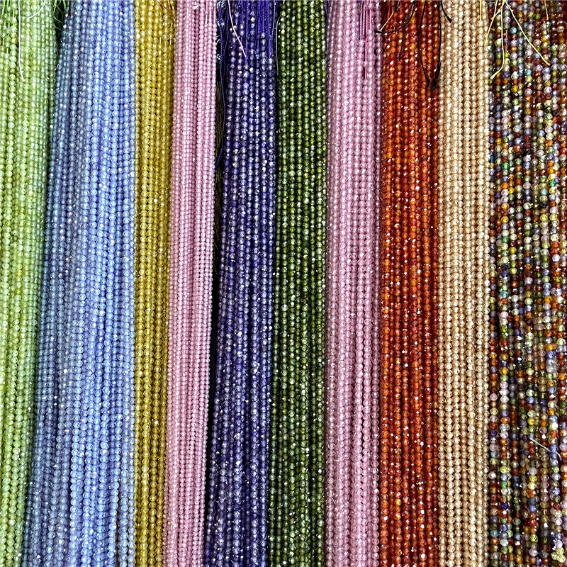 Small 2 3 4 MM Natural Faceted Zircon Stone Beads For Making Bracelet Necklace Ring Waist chain Accessries DIY Shine Jewelry