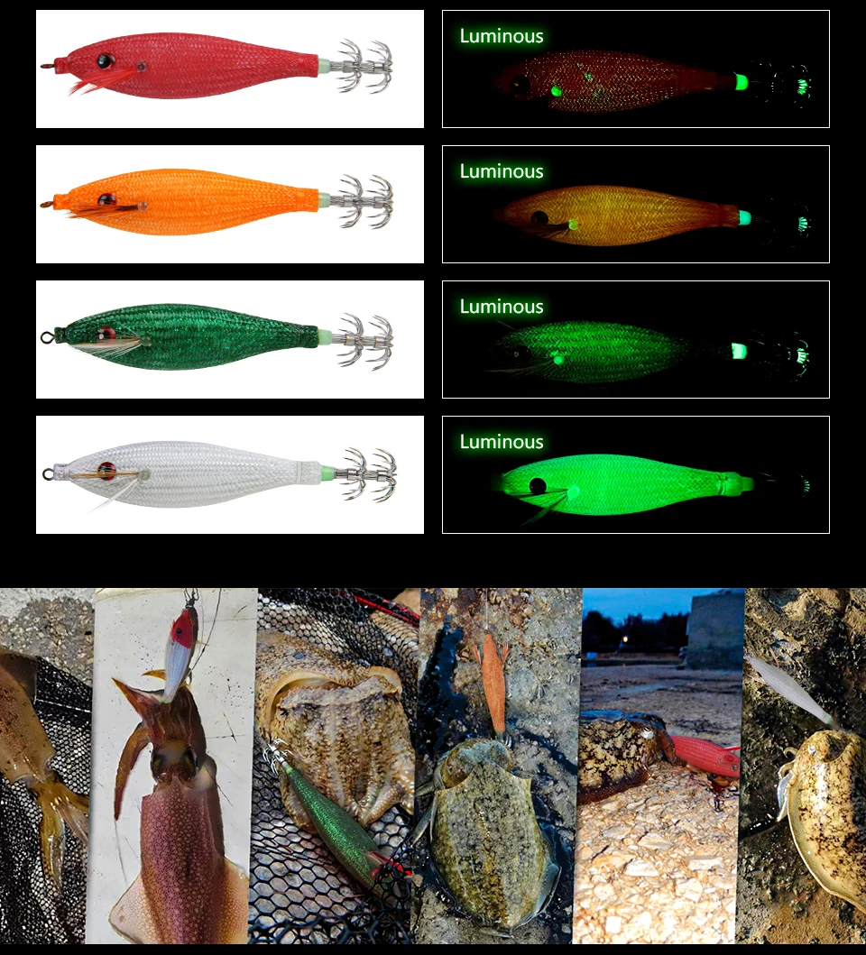 LETOYO TOTO floating squid lure Luminous squid Jig Artificial bait For Webfoot Octopus egi lure Cuttlefish sea fishing lures