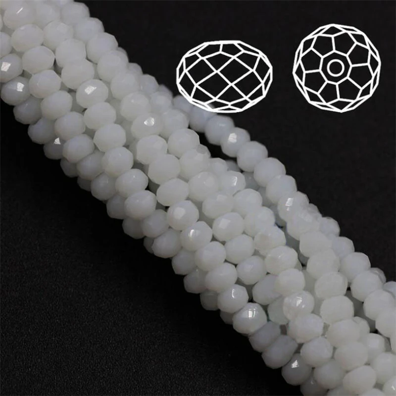 AAA Quality Crystal Glass Faceted Beads 3 4 6 8 10mm Rondelle Spacer Bead Jewelry Making Supply for DIY Beading Projects