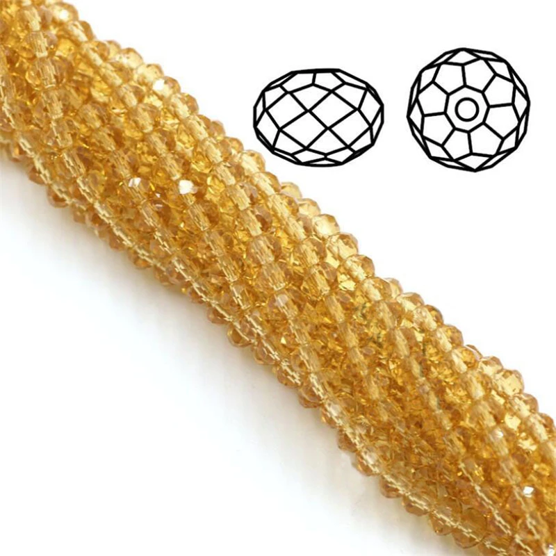 AAA Quality Crystal Glass Faceted Beads 3 4 6 8 10mm Rondelle Spacer Bead Jewelry Making Supply for DIY Beading Projects