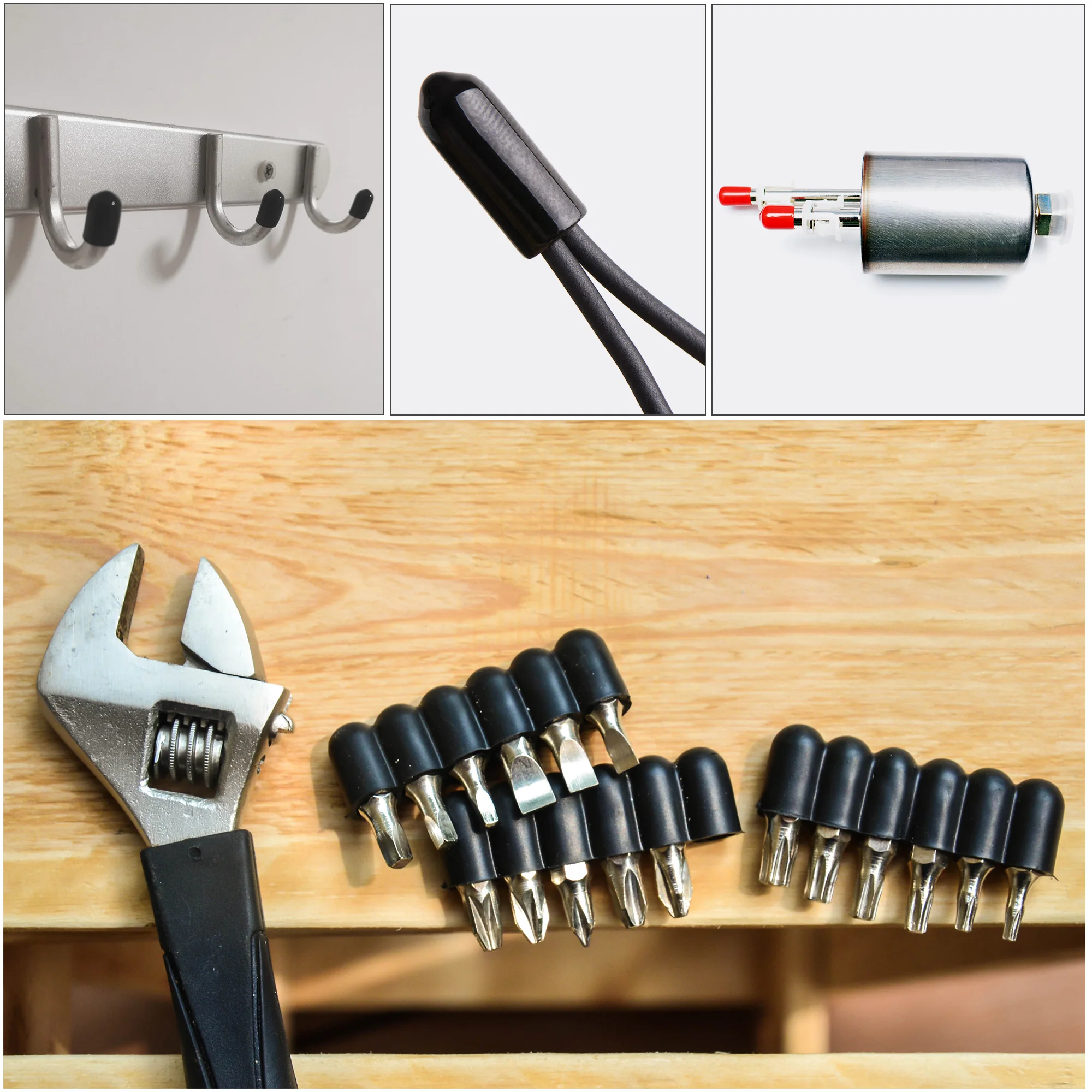 15/20/25pcs 10-28mm Rubber End Cap 20-30mm Height Vinyl Round End Caps Cover Screw Thread Protector Black/Red Rubber Bolt Covers