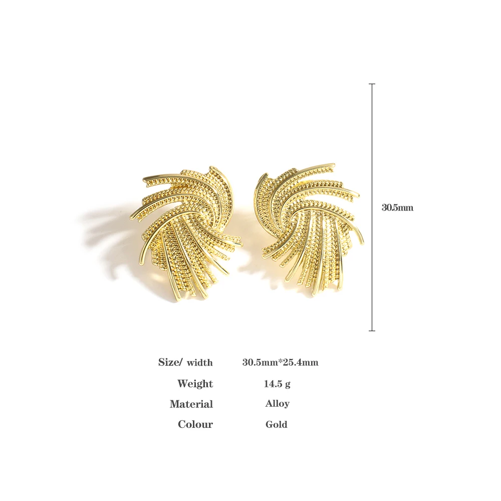 AENSOA Punk Irregular Metal Twist Big Geometric Earrings Unique Gold Color Drop Earrings Women New Fashion Jewelry Brincos 2023
