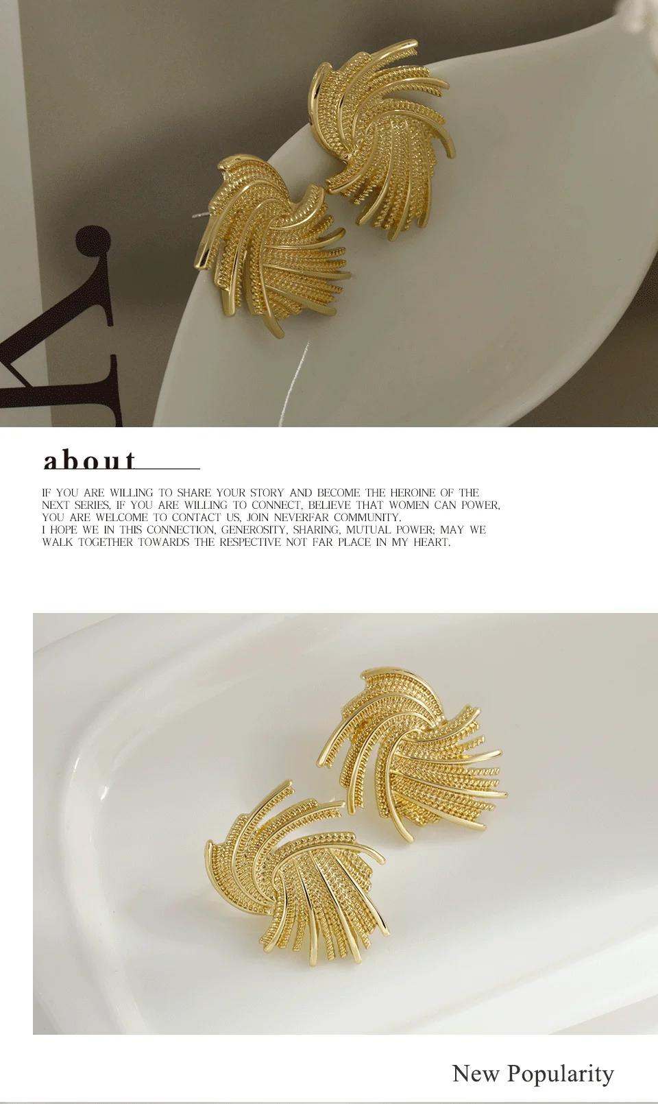 AENSOA Punk Irregular Metal Twist Big Geometric Earrings Unique Gold Color Drop Earrings Women New Fashion Jewelry Brincos 2023