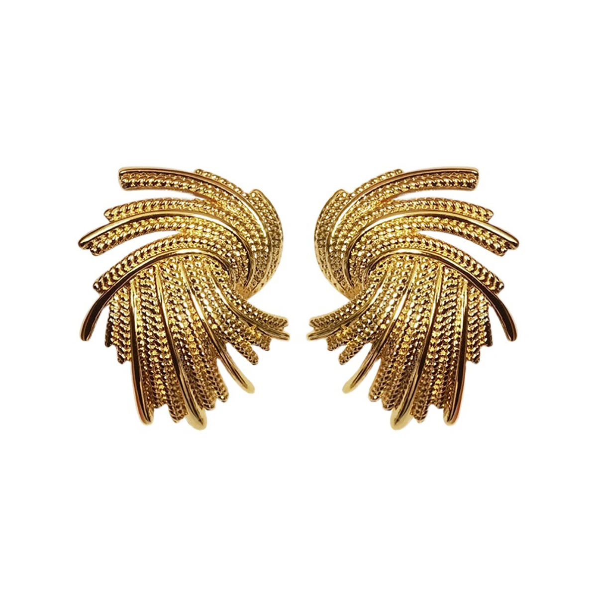 AENSOA Punk Irregular Metal Twist Big Geometric Earrings Unique Gold Color Drop Earrings Women New Fashion Jewelry Brincos 2023