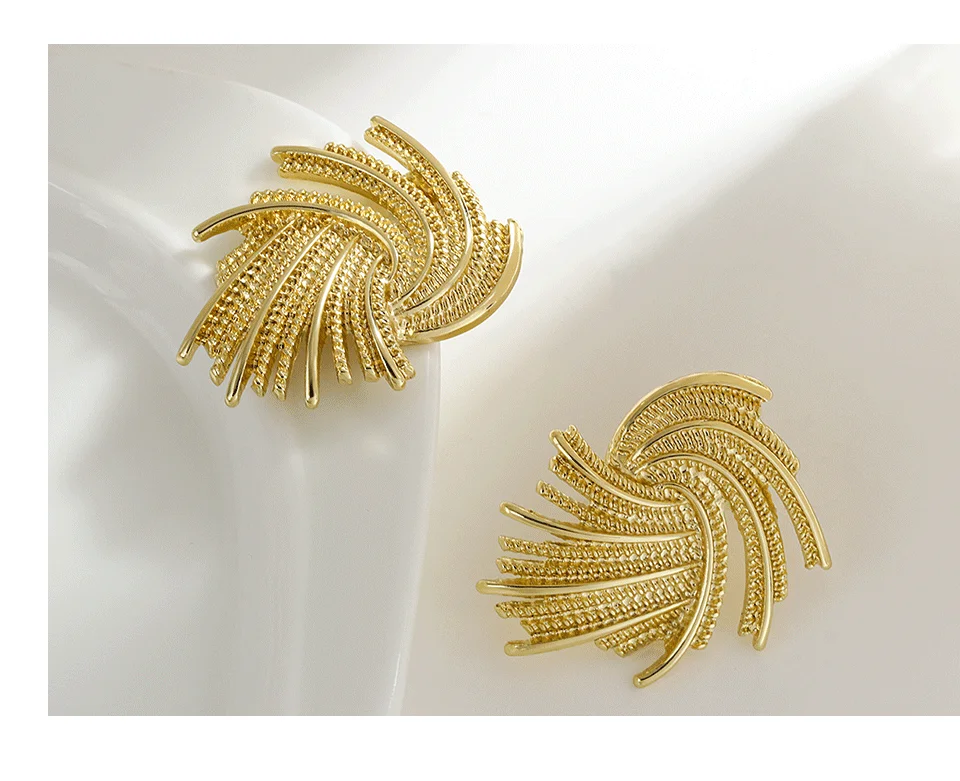 AENSOA Punk Irregular Metal Twist Big Geometric Earrings Unique Gold Color Drop Earrings Women New Fashion Jewelry Brincos 2023