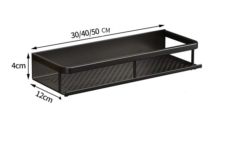 Black Space Aluminum Toilet Rack Wall-mounted Bathroom Shelves Changing Basket Set For Kitchen Accessories