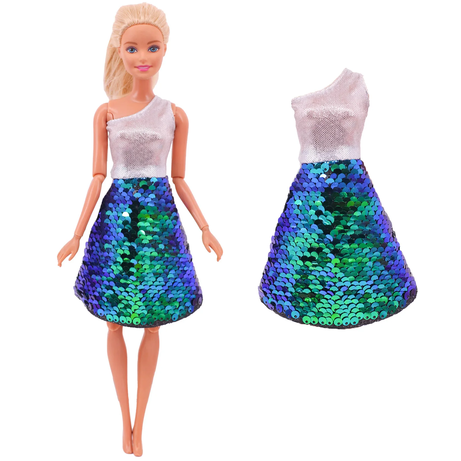 Flash Skirt Doll Dress For 30 CM Babi Doll Clothes Accesories BJD Blyth 1/6 Dollhouse Miniature Items Toys For Girls