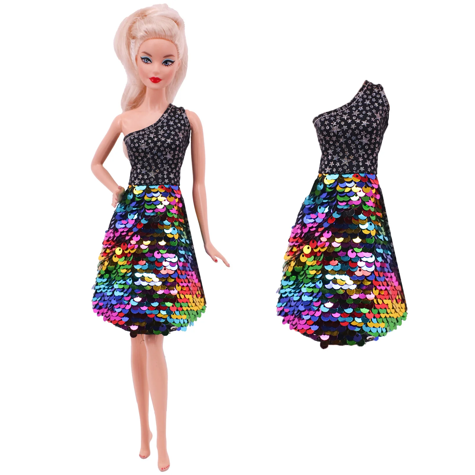 Flash Skirt Doll Dress For 30 CM Babi Doll Clothes Accesories BJD Blyth 1/6 Dollhouse Miniature Items Toys For Girls