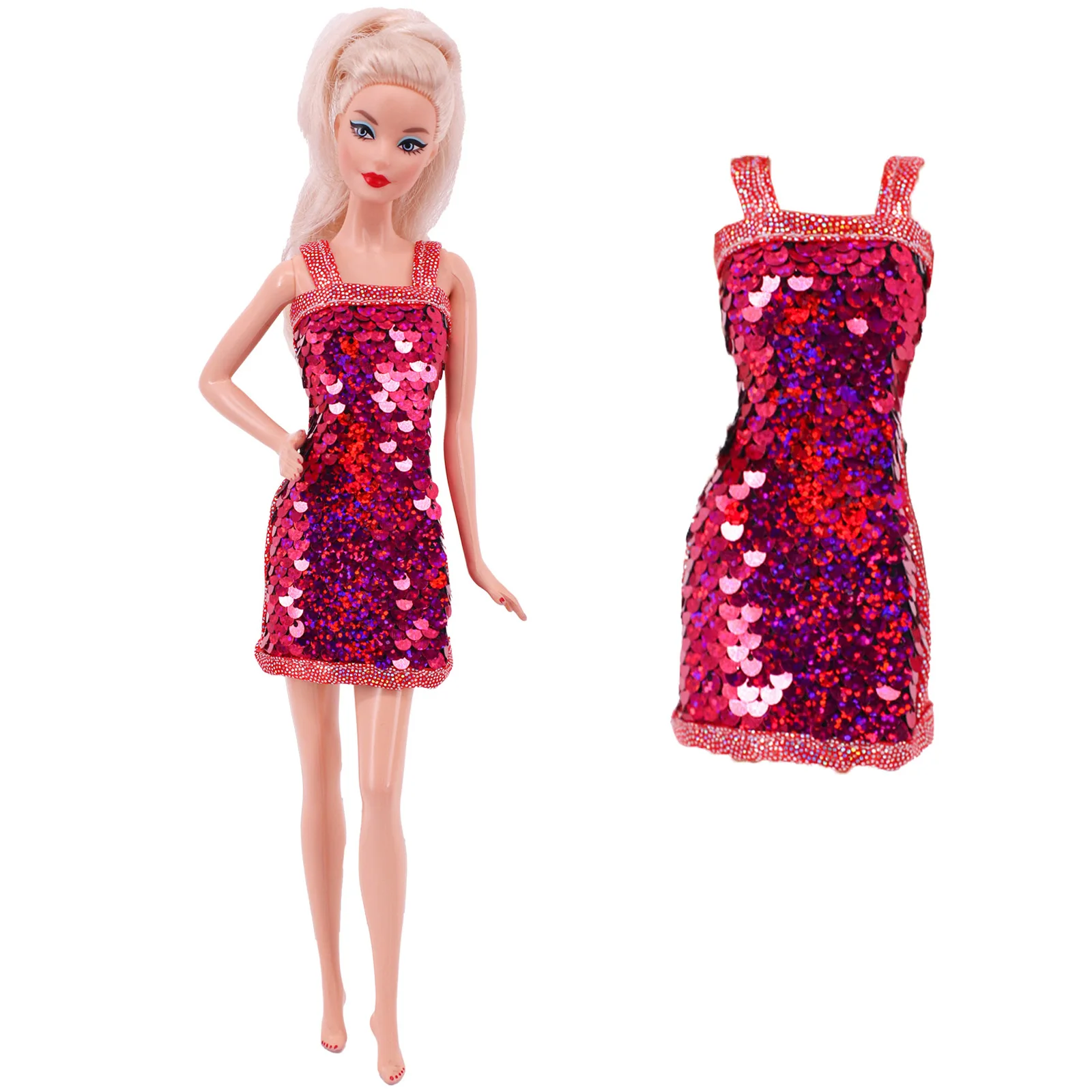 Flash Skirt Doll Dress For 30 CM Babi Doll Clothes Accesories BJD Blyth 1/6 Dollhouse Miniature Items Toys For Girls