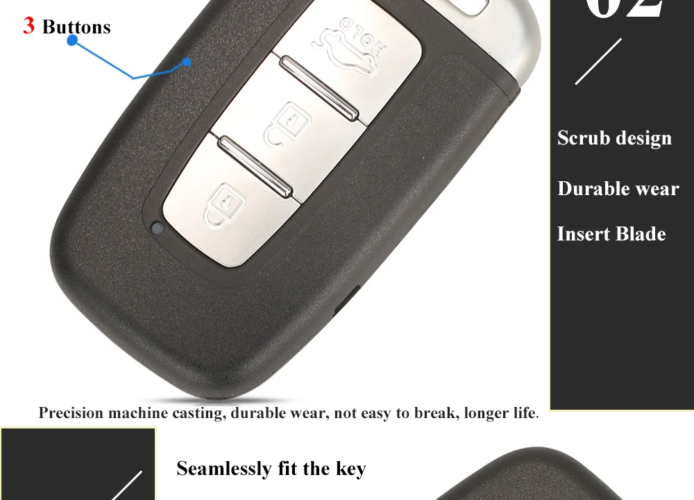 jingyuqin 433Mhz Car Remote Smart Key for HYUNDAI Tucson IX35 Accent Veloster Sonata Solaris SantaFe Verna I45 I30 SVI-MDFEU03