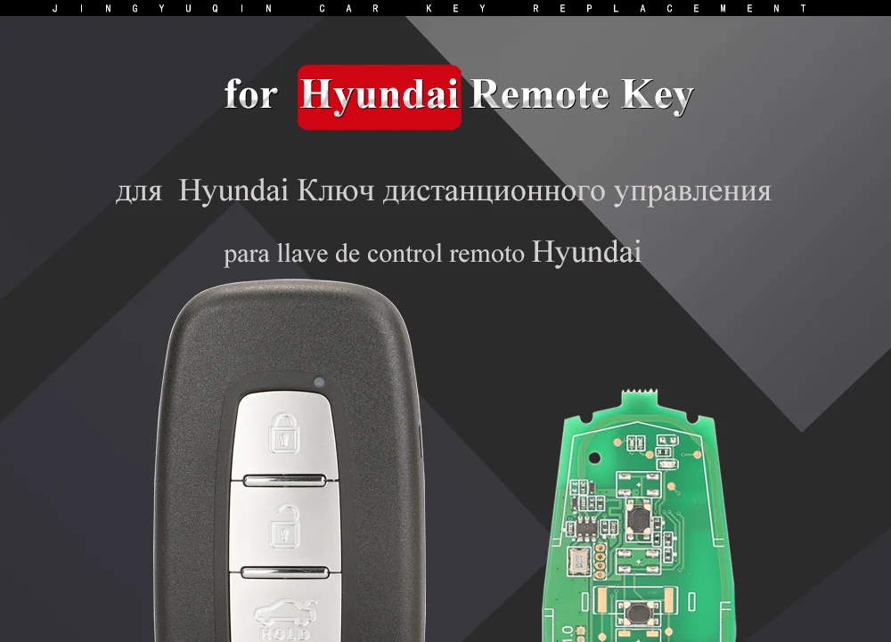 jingyuqin 433Mhz Car Remote Smart Key for HYUNDAI Tucson IX35 Accent Veloster Sonata Solaris SantaFe Verna I45 I30 SVI-MDFEU03