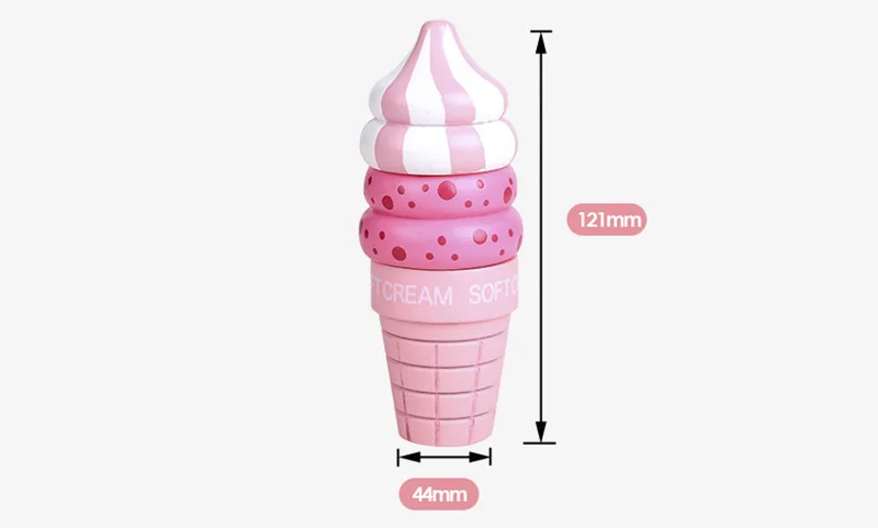 Wooden kitchen toys pretend play house ice cream food simulation kitchen magnetic food play house educational toys for children