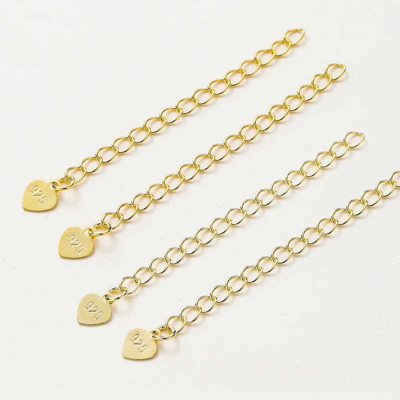 5pcs/lot 6cm 14K 18K Gold Plated Necklace Tail End Chain With Pendant extension Bracelet Chain For DIY Jewelry Craft Accessories