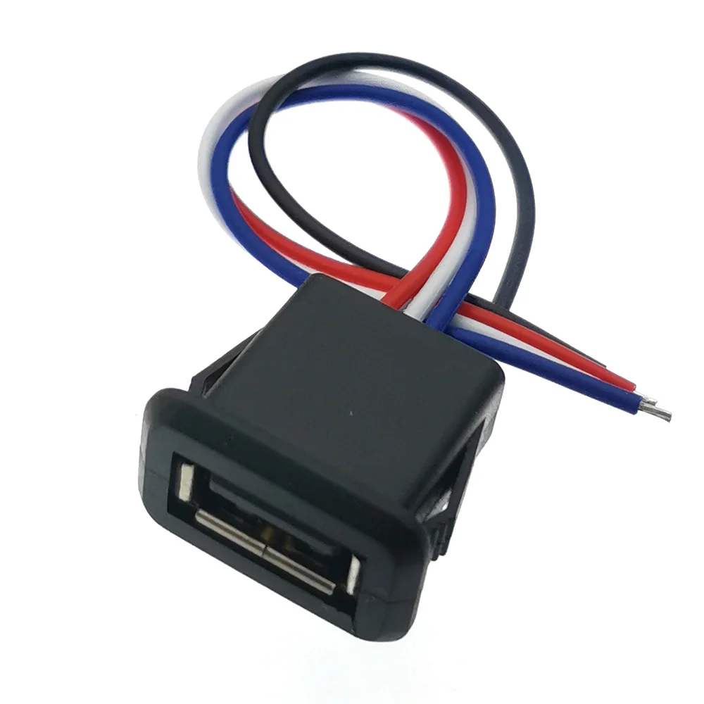 1/2/5pcs 2Pin 4Pin USB 2.0 Female Power Jack 2P 4P USB2.0 Charging Port Connector Data Interface with Cable USB Charger Socket