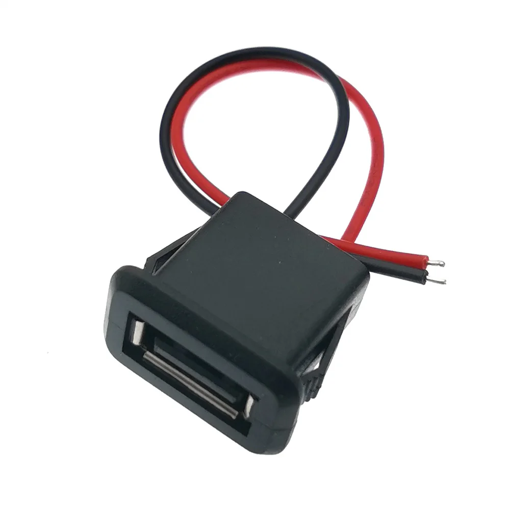 1/2/5pcs 2Pin 4Pin USB 2.0 Female Power Jack 2P 4P USB2.0 Charging Port Connector Data Interface with Cable USB Charger Socket