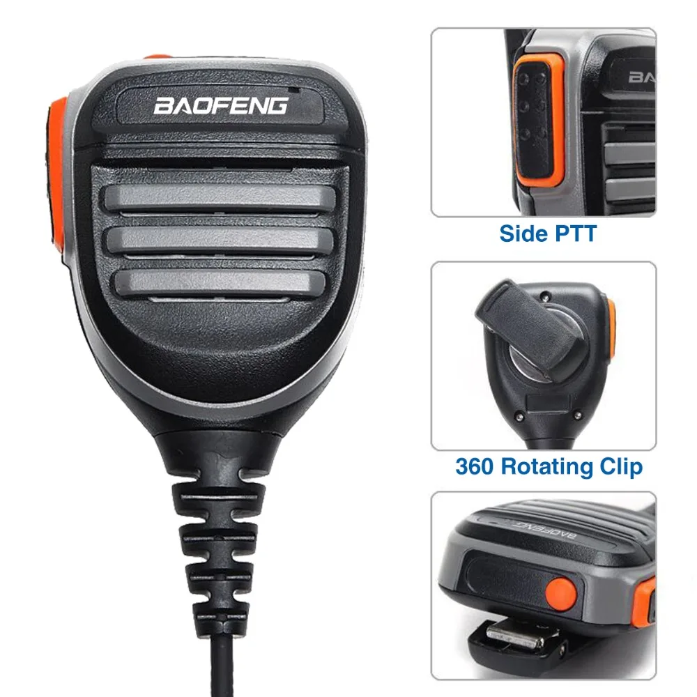 Baofeng Walkie Talkie Speaker Microphone Dual PTT Mic For UV-5R BF-888S UV 13 21 17 Pro UV-5RH Quansheng UV-K5 K6 Two Way Radio