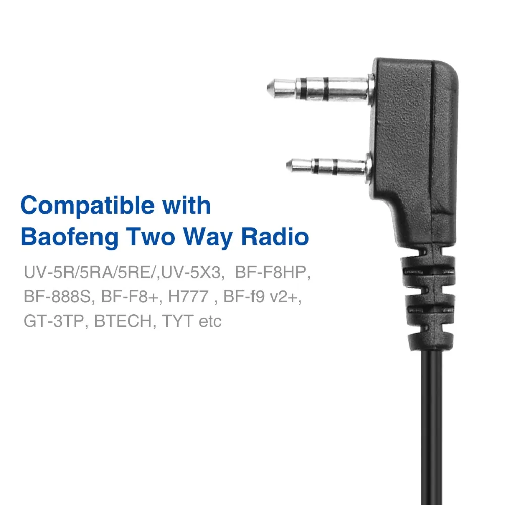Baofeng Walkie Talkie Speaker Microphone Dual PTT Mic For UV-5R BF-888S UV 13 21 17 Pro UV-5RH Quansheng UV-K5 K6 Two Way Radio