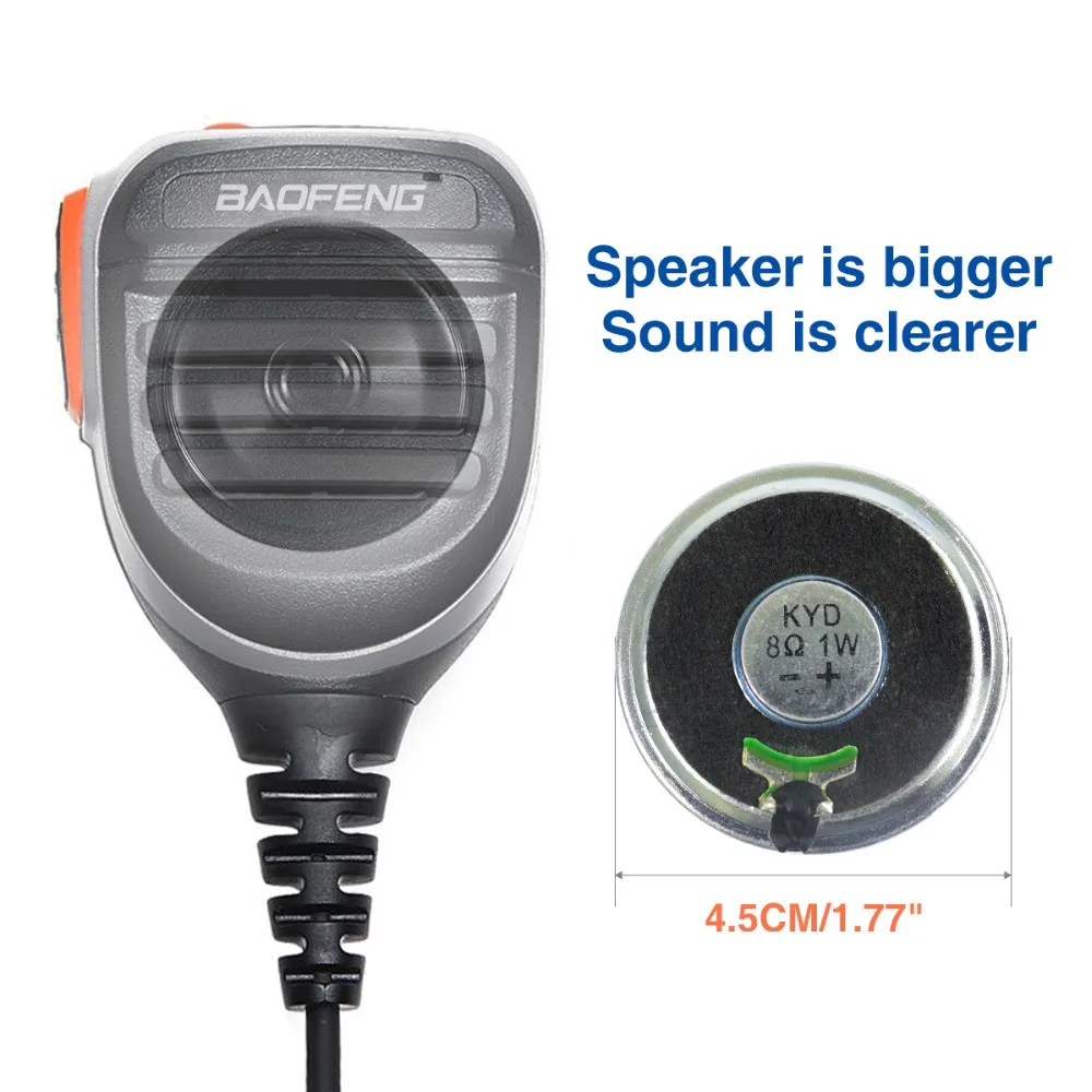 Baofeng Walkie Talkie Speaker Microphone Dual PTT Mic For UV-5R BF-888S UV 13 21 17 Pro UV-5RH Quansheng UV-K5 K6 Two Way Radio
