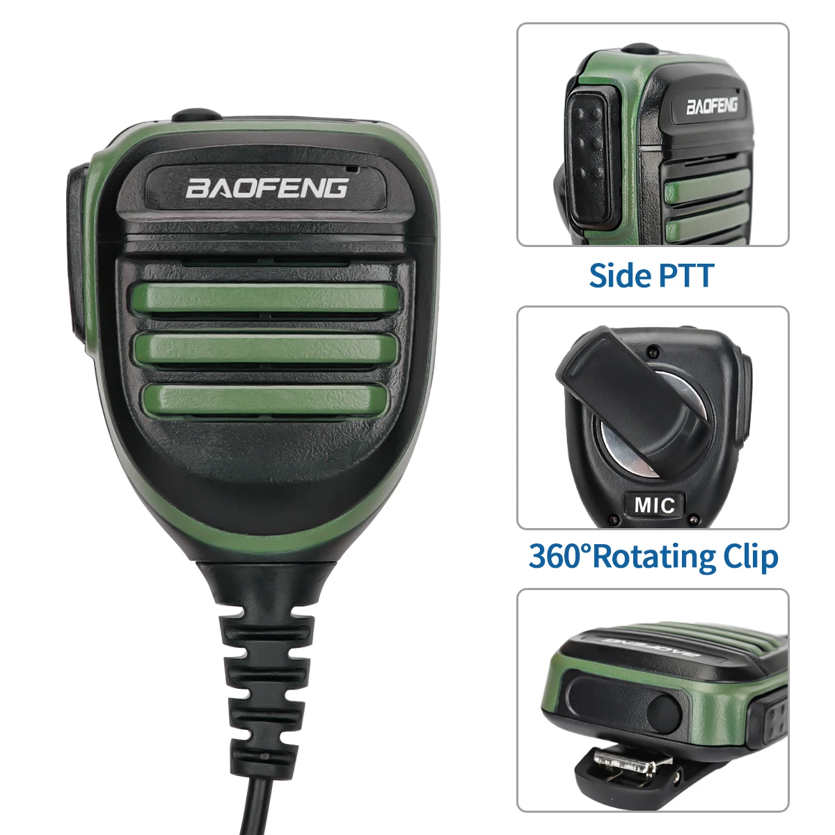Baofeng Walkie Talkie Speaker Microphone Dual PTT Mic For UV-5R BF-888S UV 13 21 17 Pro UV-5RH Quansheng UV-K5 K6 Two Way Radio