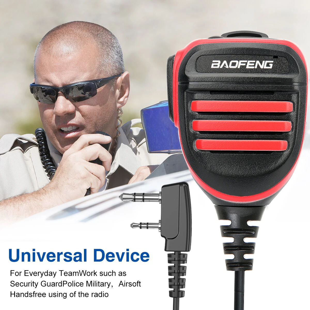 Baofeng Walkie Talkie Speaker Microphone Dual PTT Mic For UV-5R BF-888S UV 13 21 17 Pro UV-5RH Quansheng UV-K5 K6 Two Way Radio