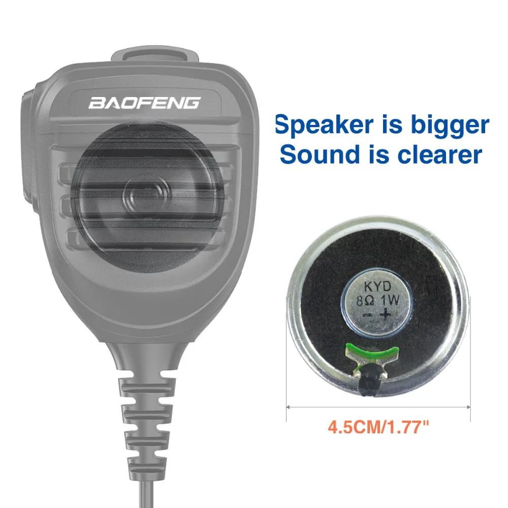 Baofeng Walkie Talkie Speaker Microphone Dual PTT Mic For UV-5R BF-888S UV 13 21 17 Pro UV-5RH Quansheng UV-K5 K6 Two Way Radio