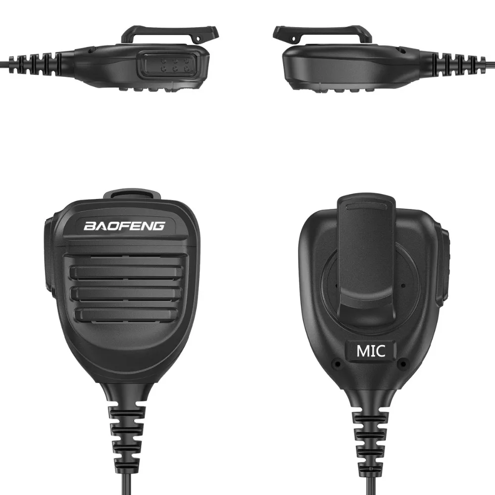 Baofeng Walkie Talkie Speaker Microphone Dual PTT Mic For UV-5R BF-888S UV 13 21 17 Pro UV-5RH Quansheng UV-K5 K6 Two Way Radio