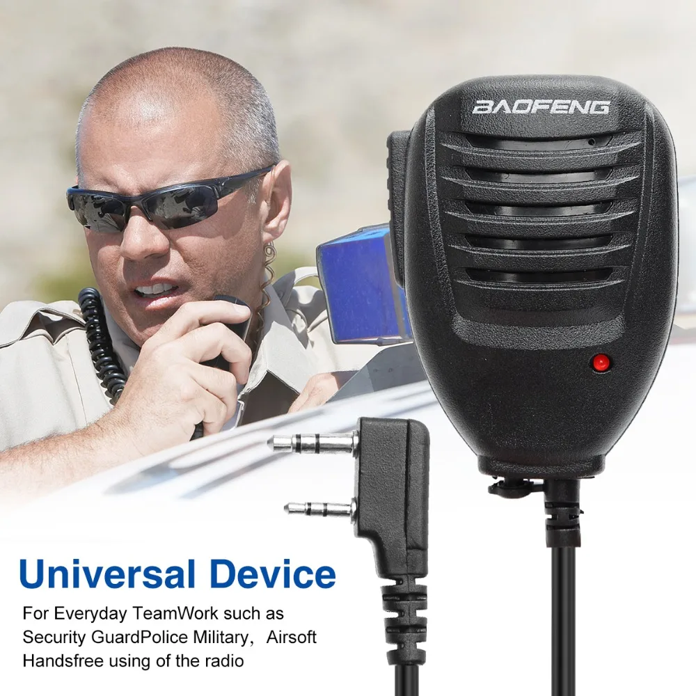 Baofeng Walkie Talkie Speaker Microphone Dual PTT Mic For UV-5R BF-888S UV 13 21 17 Pro UV-5RH Quansheng UV-K5 K6 Two Way Radio