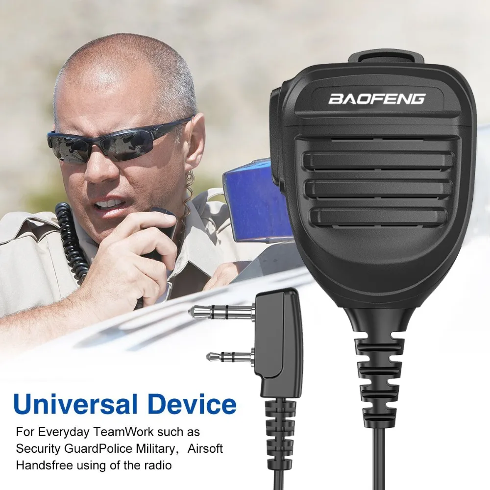 Baofeng Walkie Talkie Speaker Microphone Dual PTT Mic For UV-5R BF-888S UV 13 21 17 Pro UV-5RH Quansheng UV-K5 K6 Two Way Radio