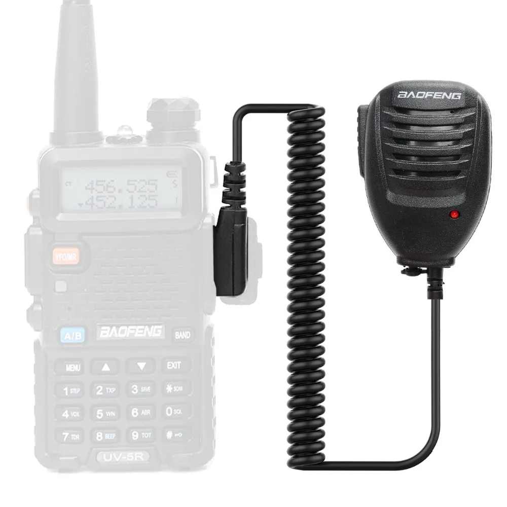 Baofeng Walkie Talkie Speaker Microphone Dual PTT Mic For UV-5R BF-888S UV 13 21 17 Pro UV-5RH Quansheng UV-K5 K6 Two Way Radio