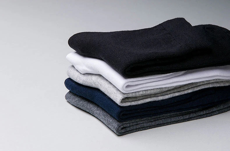 HSS 2024 High Quality Casual Men's Business Socks Summer Winter Cotton Socks Quick Drying Black White Long Sock Plus Size US7-14