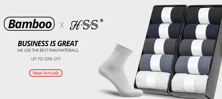 HSS 2024 High Quality Casual Men's Business Socks Summer Winter Cotton Socks Quick Drying Black White Long Sock Plus Size US7-14