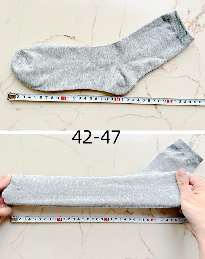 HSS 2024 High Quality Casual Men's Business Socks Summer Winter Cotton Socks Quick Drying Black White Long Sock Plus Size US7-14