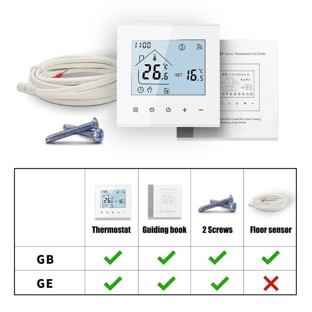 MINCO HEAT M4A Warm Floor Thermostat Tuya WiFi 3A 16A Electric/Gas Boiler/Water Heating Temperature Controller 1PC