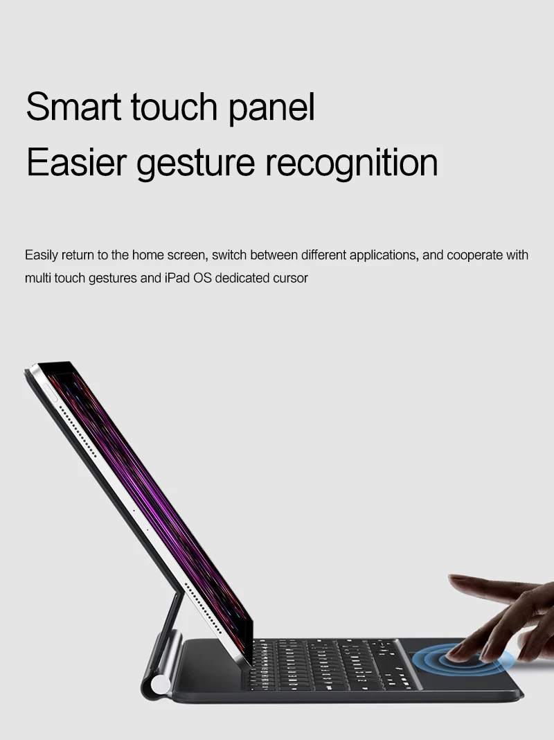 Magic Keyboard For iPad Pro 12.9 2022 2021 2020 2018 3rd 4th 5th 6th Generation Case Keyboard Hebrew Portuguese German Russian
