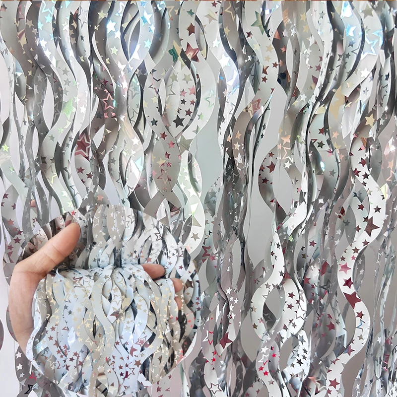 New Arrived Tinsel Foil Fringe Backdrop Curtains for Birthday Wedding Christmas Graduation Photo Booth Decorations
