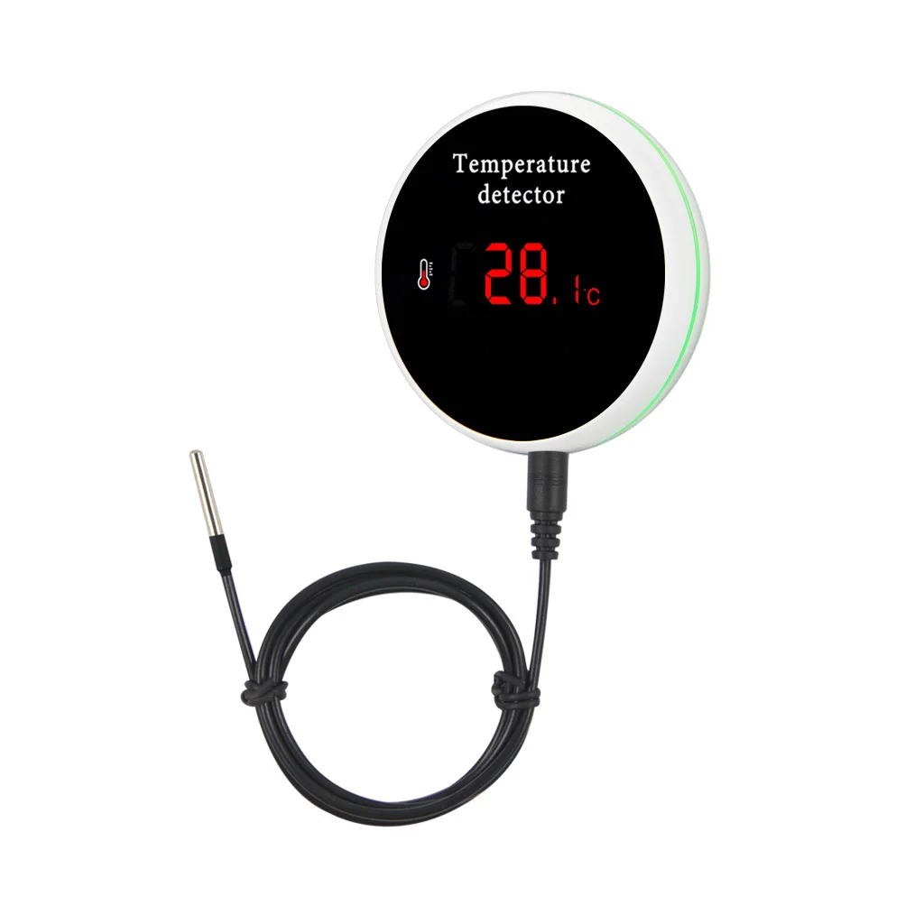 Haozee Tuya Smart WIFI Thermometer With External Temperature Probe USB Charge or Rechargable Battery
