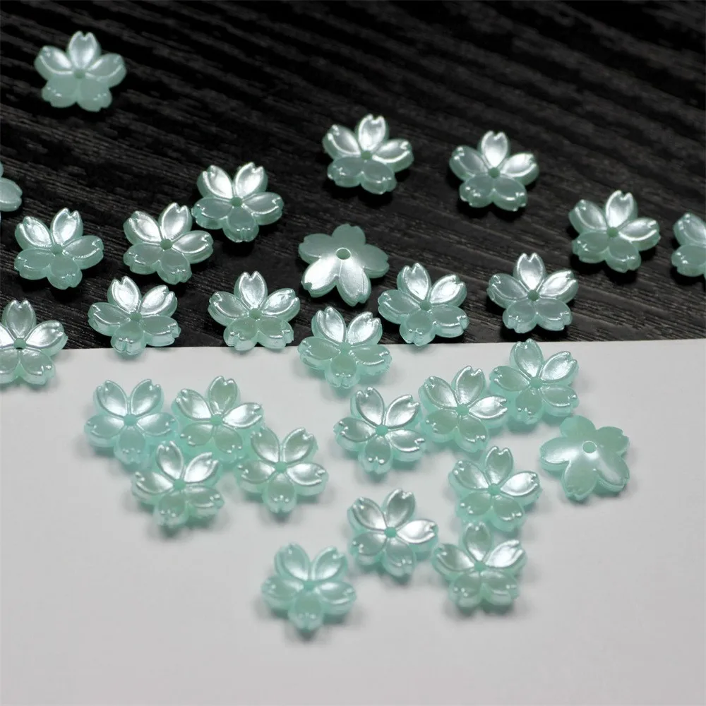 50Pcs/lot 10MM Acrylic Flowers Beads Sakura Spacer Beads Findings Charms For Jewelry Making DIY Bracelet Necklace Accessories