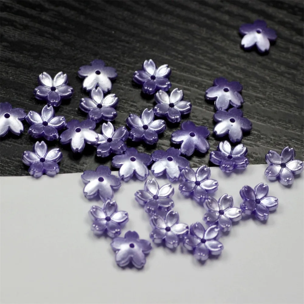 50Pcs/lot 10MM Acrylic Flowers Beads Sakura Spacer Beads Findings Charms For Jewelry Making DIY Bracelet Necklace Accessories