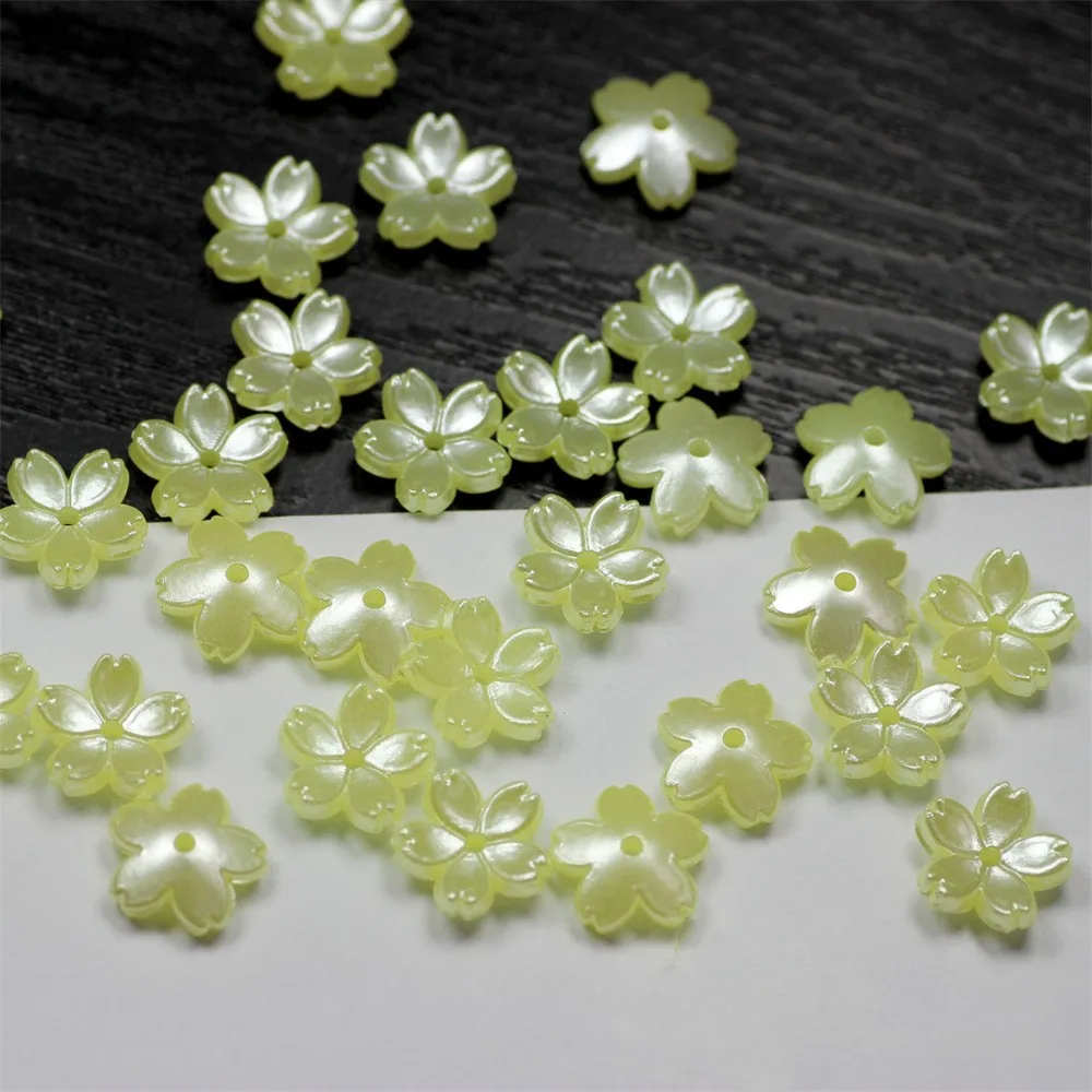50Pcs/lot 10MM Acrylic Flowers Beads Sakura Spacer Beads Findings Charms For Jewelry Making DIY Bracelet Necklace Accessories