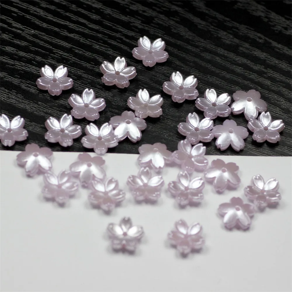 50Pcs/lot 10MM Acrylic Flowers Beads Sakura Spacer Beads Findings Charms For Jewelry Making DIY Bracelet Necklace Accessories