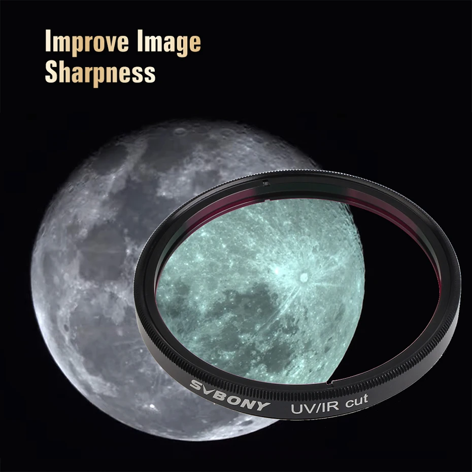 Svbony UV IR Cut Telescope Filter 1.25/2 Inch Threads Infra Red Filter for CCD Camera Eyepieces and Astronomical Camera