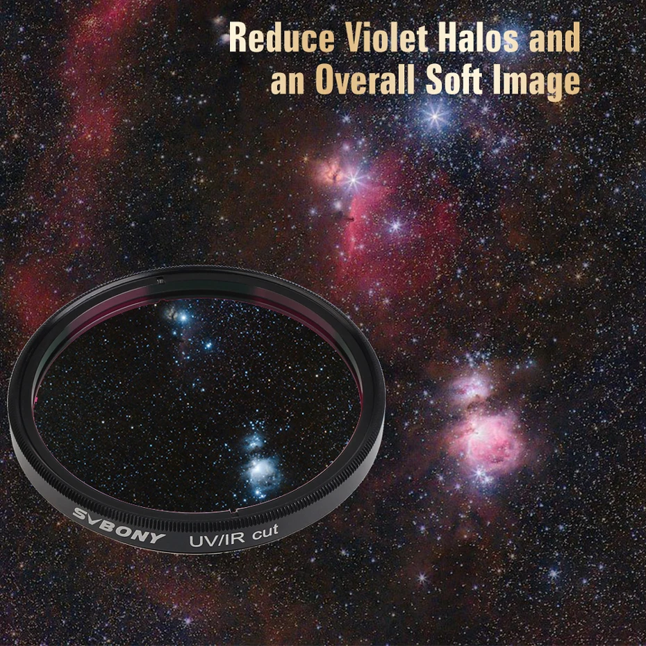 Svbony UV IR Cut Telescope Filter 1.25/2 Inch Threads Infra Red Filter for CCD Camera Eyepieces and Astronomical Camera