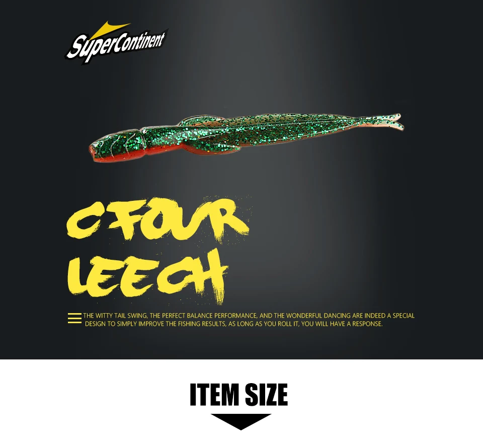supercontinent hot fishing lure 78mm/20pcs C-4 leech lure bait larva soft bait