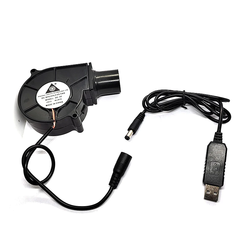 New 7530 7cm 5V USB Portable BBQ Fan for Picnic Camping Air Turbo Blower with Speed ​​Adjustment